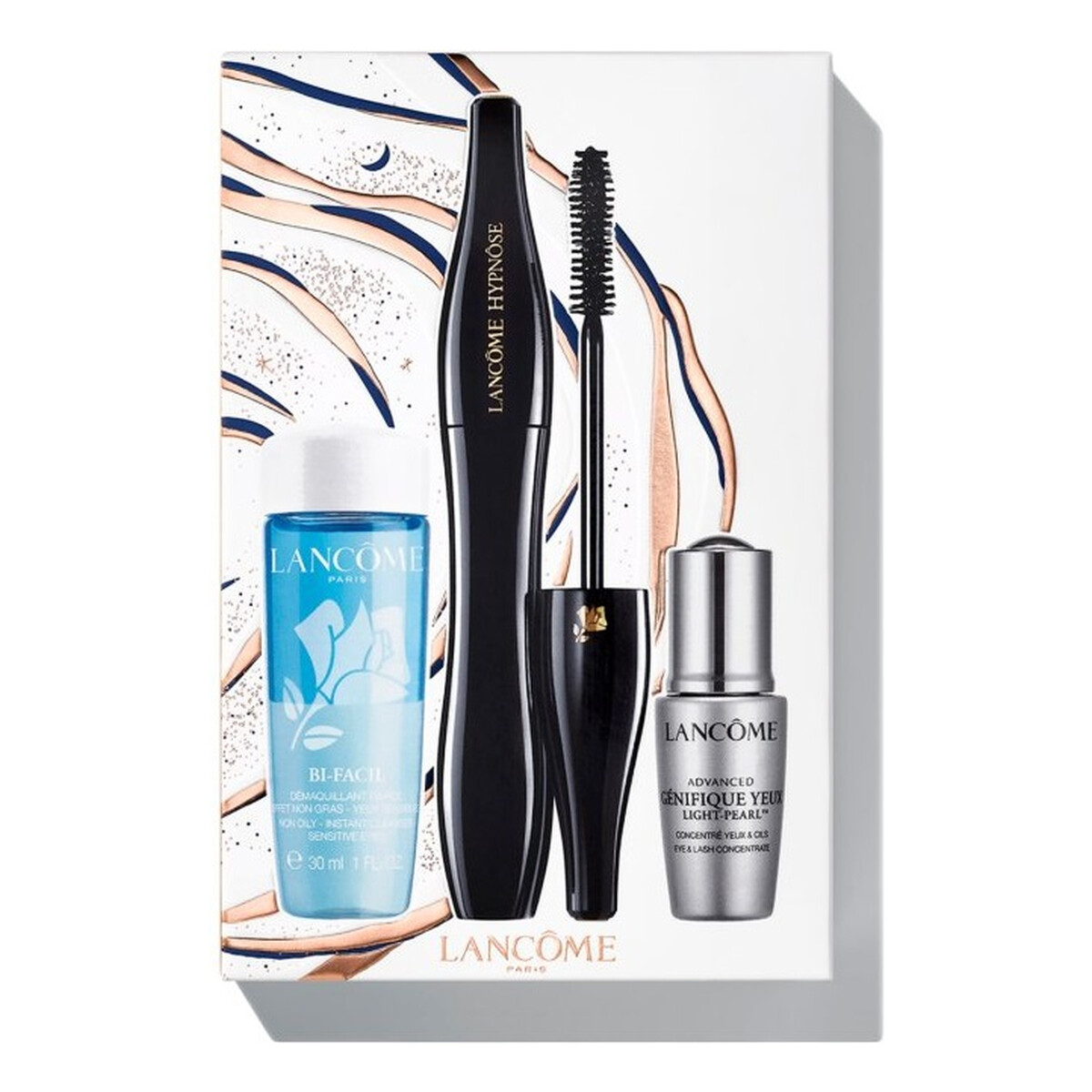 Lancome Hypnose Mascara Eye Routine Zestaw tusz do rzęs 01 noir hypnotic 6.5ml + płyn do demakijażu oczu 30ml + serum pod oczy 5ml