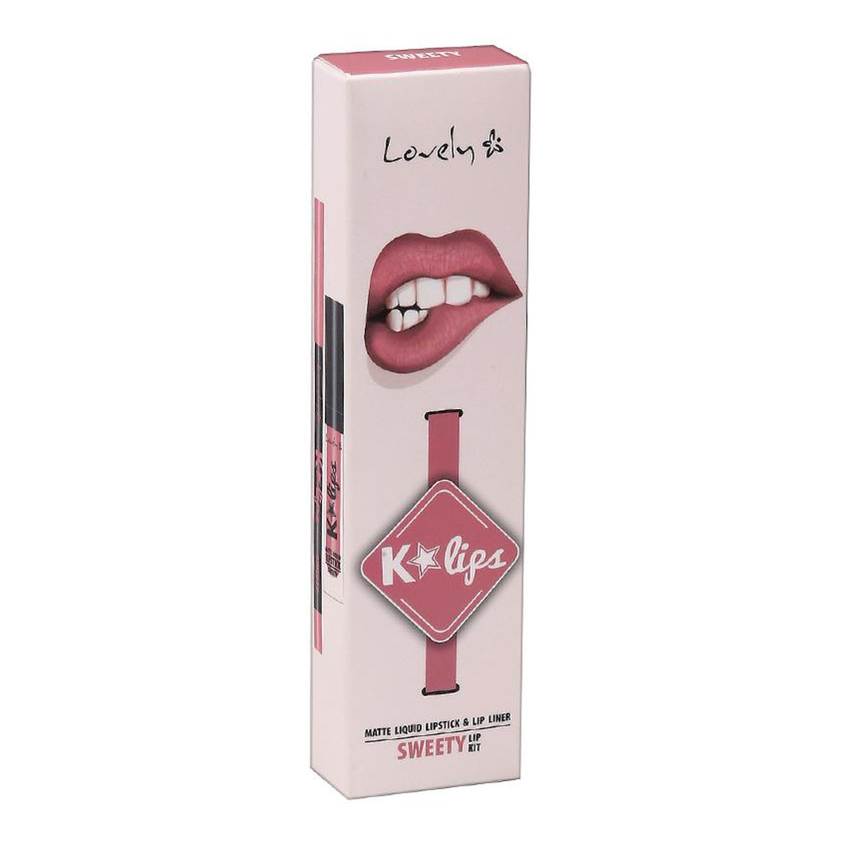 Lovely K-Lips Zestaw Matte Liquid Lipstick & Lip liner Neutral Beauty