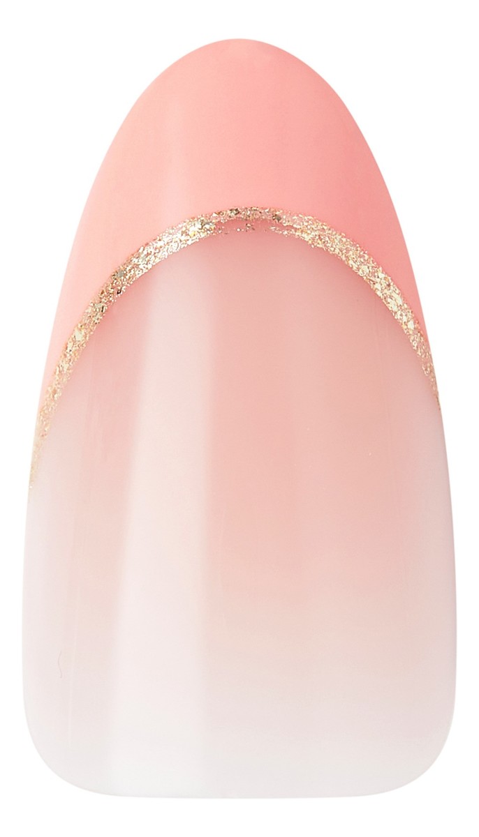 Sztuczne paznokcie na klej Voguish Fantasy French, Pink French Tips, Medium, Almond Shape