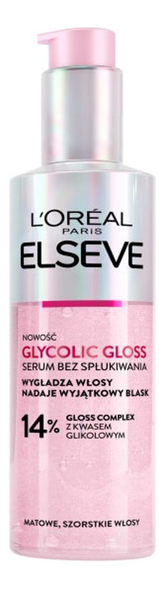 Elseve glycolic gloss serum bez spłukiwania do włosów szorstkich i matowych