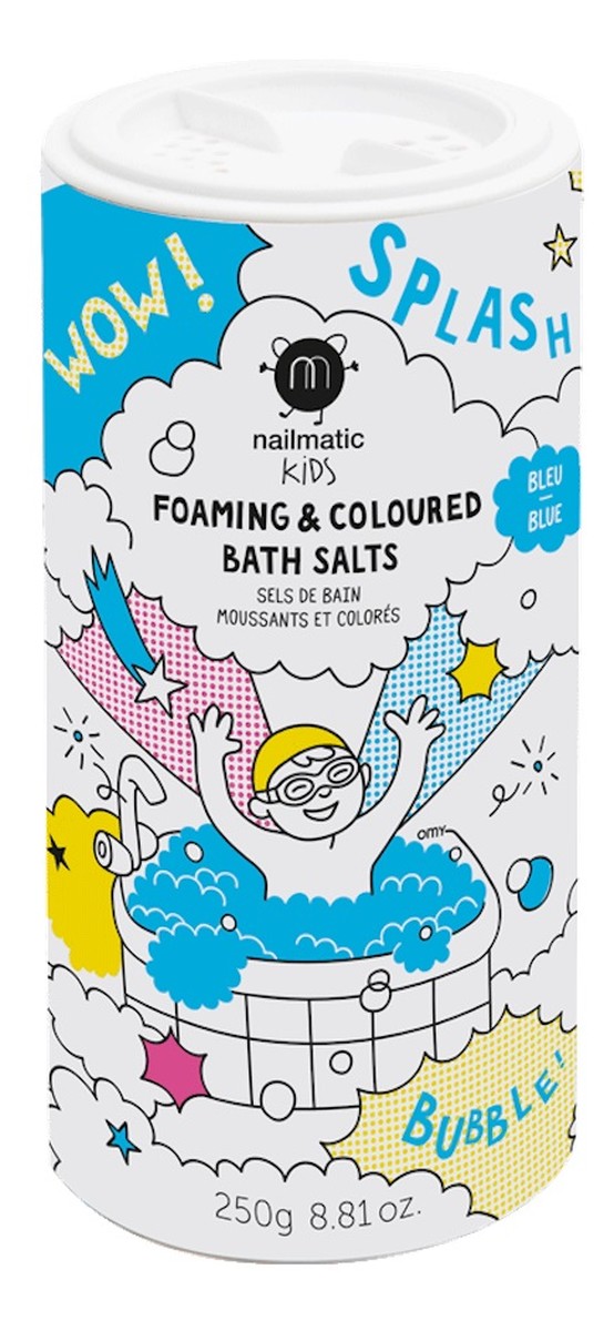 Kids foaming & coloured bath salts pieniąca się sól do kąpieli dla dzieci blue