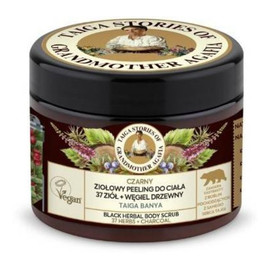 Czarny ziołowy peeling do ciała 37 Ziół + węgiel drzewny Tajga