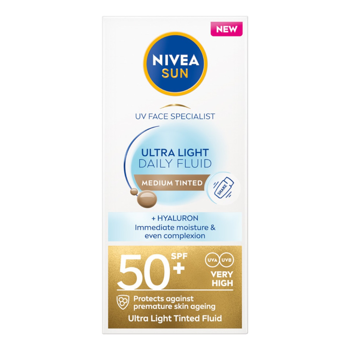 Nivea Sun ultra light daily fluid spf50+ fluid do twarzy medium tinted 40ml