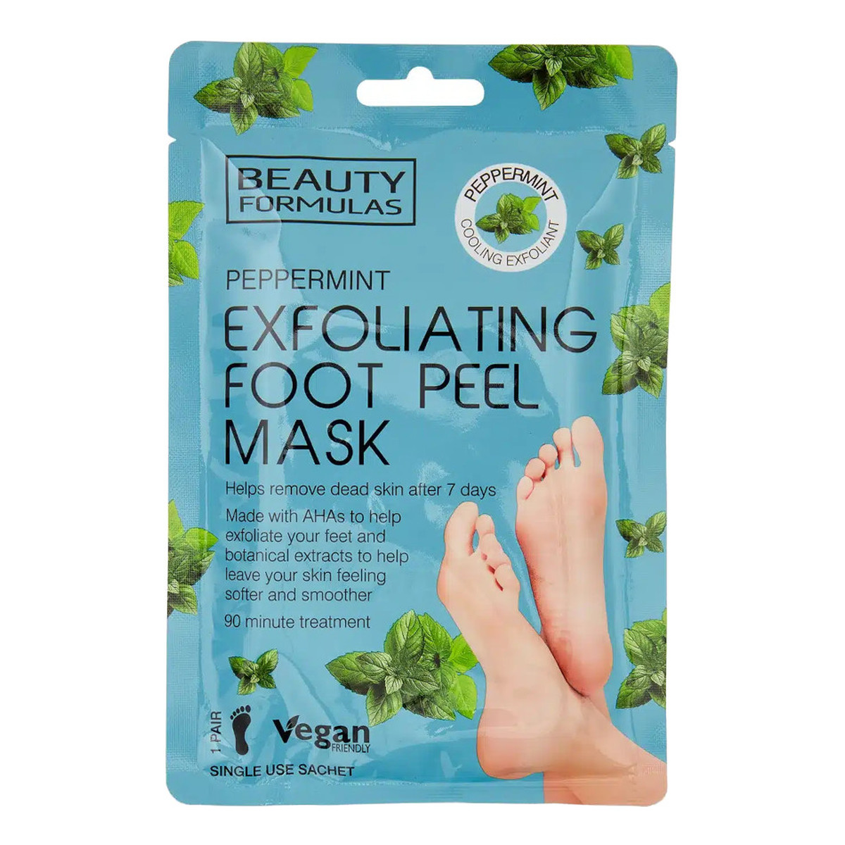 Beauty Formulas Exfoliating foot peel mask złuszczająca maska do stóp peppermint 1 para