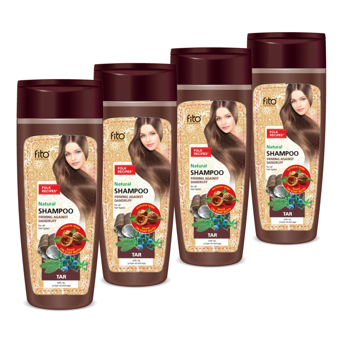 Fitokosmetik DZIEGCIOWY Szampon do włosów przeciwłupieżowy wzmacniający 4x270ml