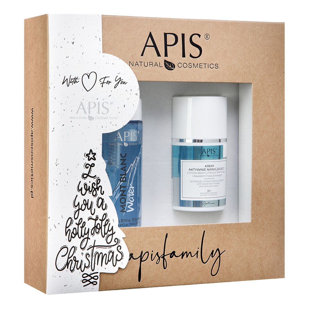 Apis Mont Blanc Zestaw świąteczny Micelarna pianka do mycia twarzy 150ml + Optima Krem aktywnie nawilżający z mienarałami z Morza Martwego 50ml