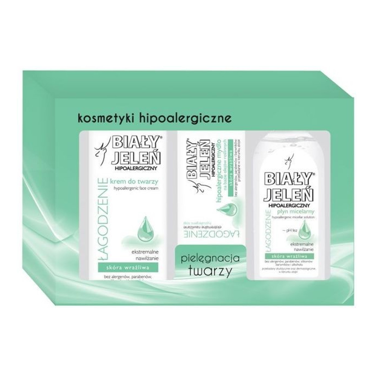 Biały Jeleń Łagodzenie Hipoalergiczny Zestaw: Krem Do Twarzy+Płyn Micelarny+Mydło Naturalne 300ml
