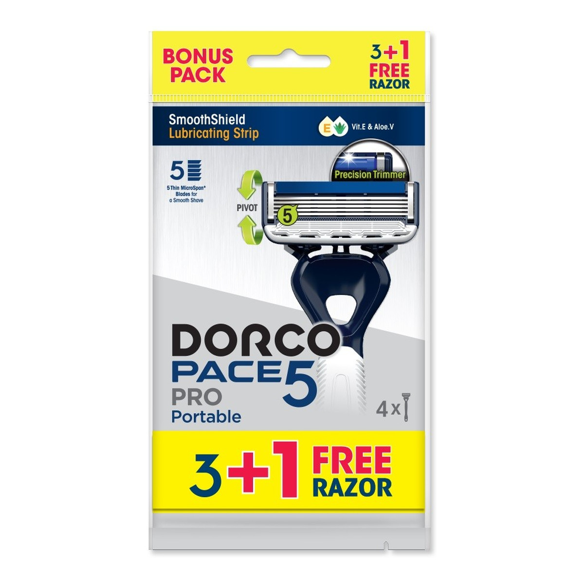 Dorco Pace 5 Pro Men Maszynka do golenia jednorazowa 5 ostrzy 1 op. - 4 szt.