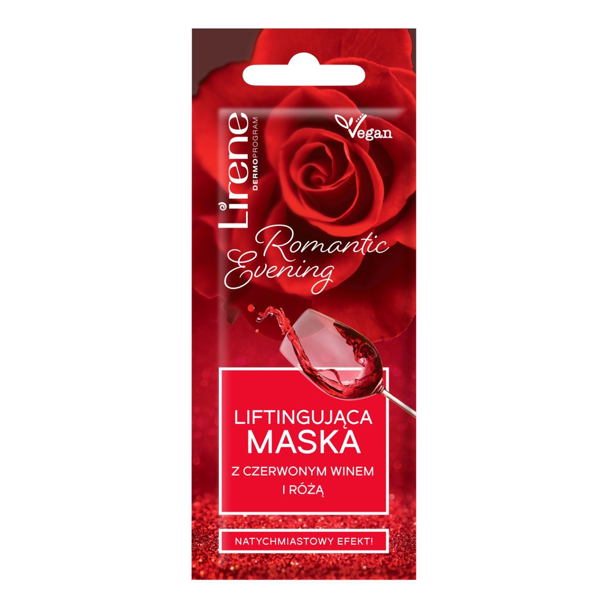 Lirene Romantic Evening Liftingująca maska z czerwonym winem i różą 7ml