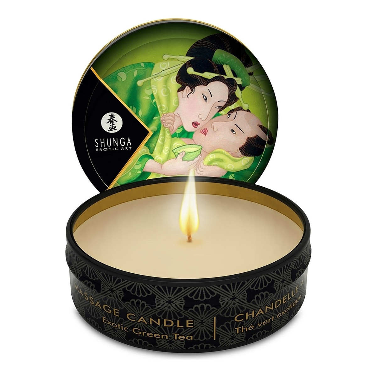 Shunga Excitation massage candle świeca do masażu exotic green tea 30ml