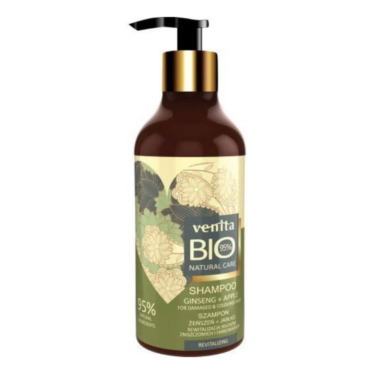 Venita Bio Natural Care revitalizing hair shampoo szampon do włosów farbowanych i wymagających regeneracji żeńszeń & jabłko 400ml