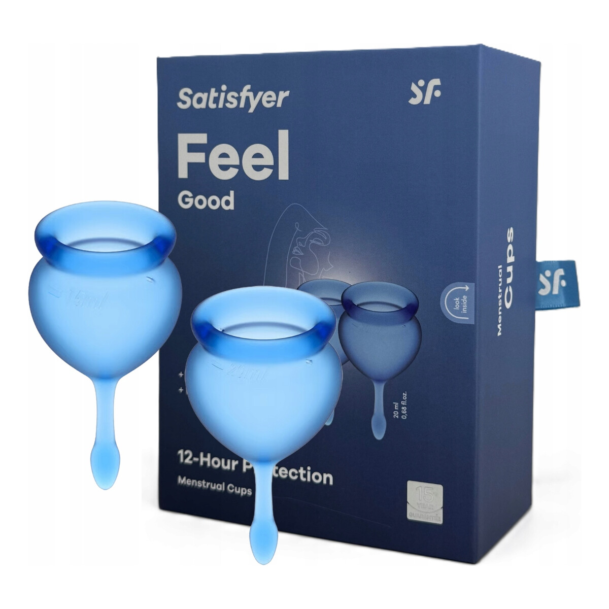 Satisfyer Feel Good Menstrual Cup Zestaw kubeczków menstruacyjnych 15ml + 20ml dark blue