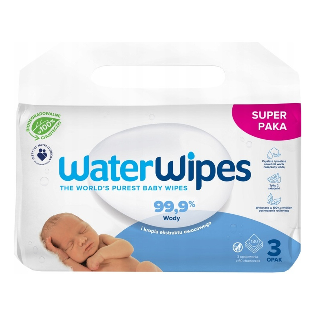 WaterWipes BIO chusteczki nawilżane dla dzieci 3x60szt.