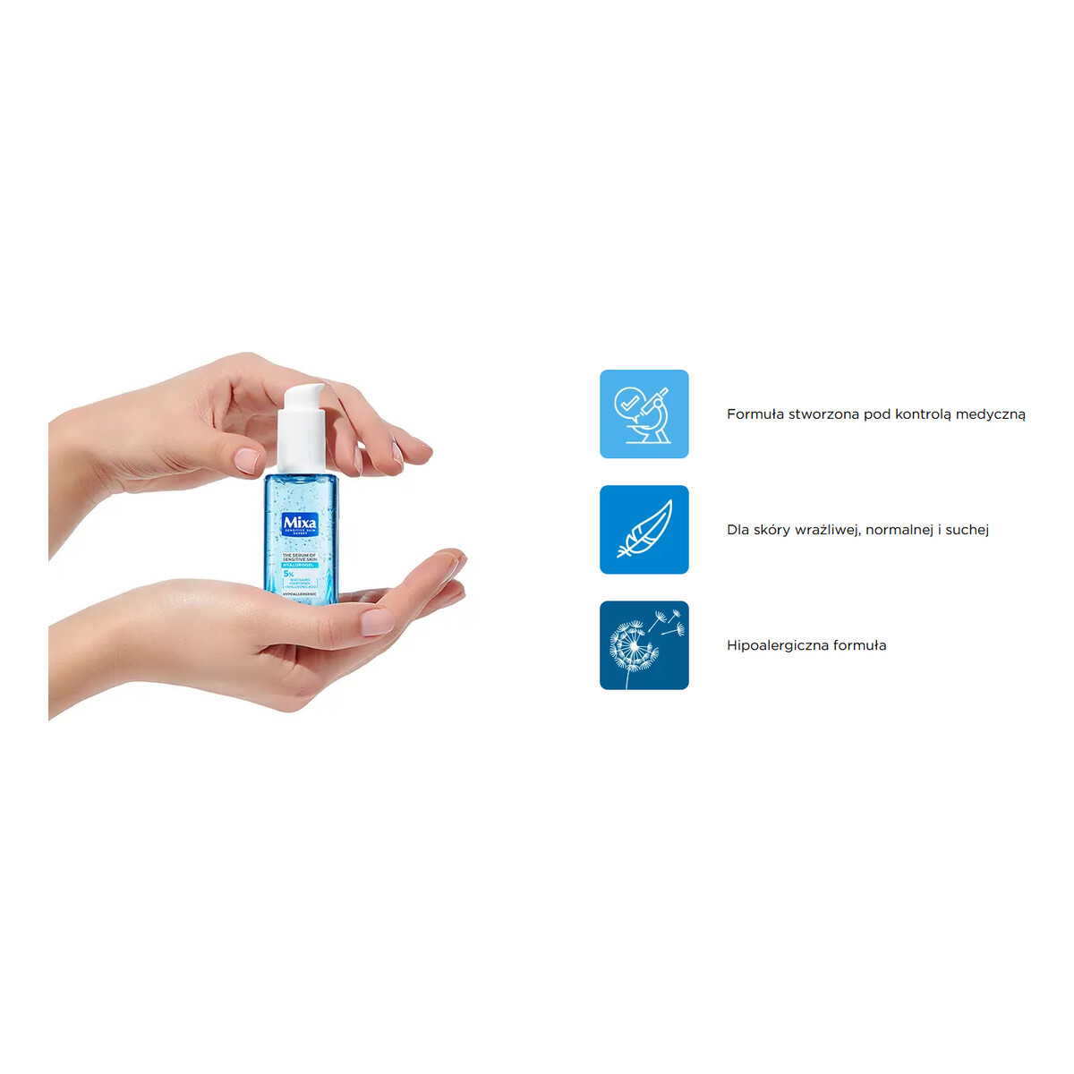 Mixa Hyalurogel Bogaty krem intensywnie nawilżający skóra wrażliwa odwodniona 50ml + Serum 30ml