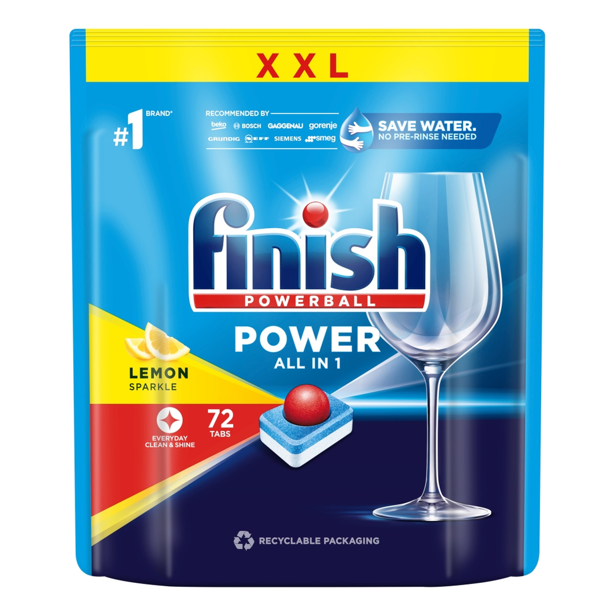 Finish Power all in 1 tabletki do zmywarki lemon 72szt
