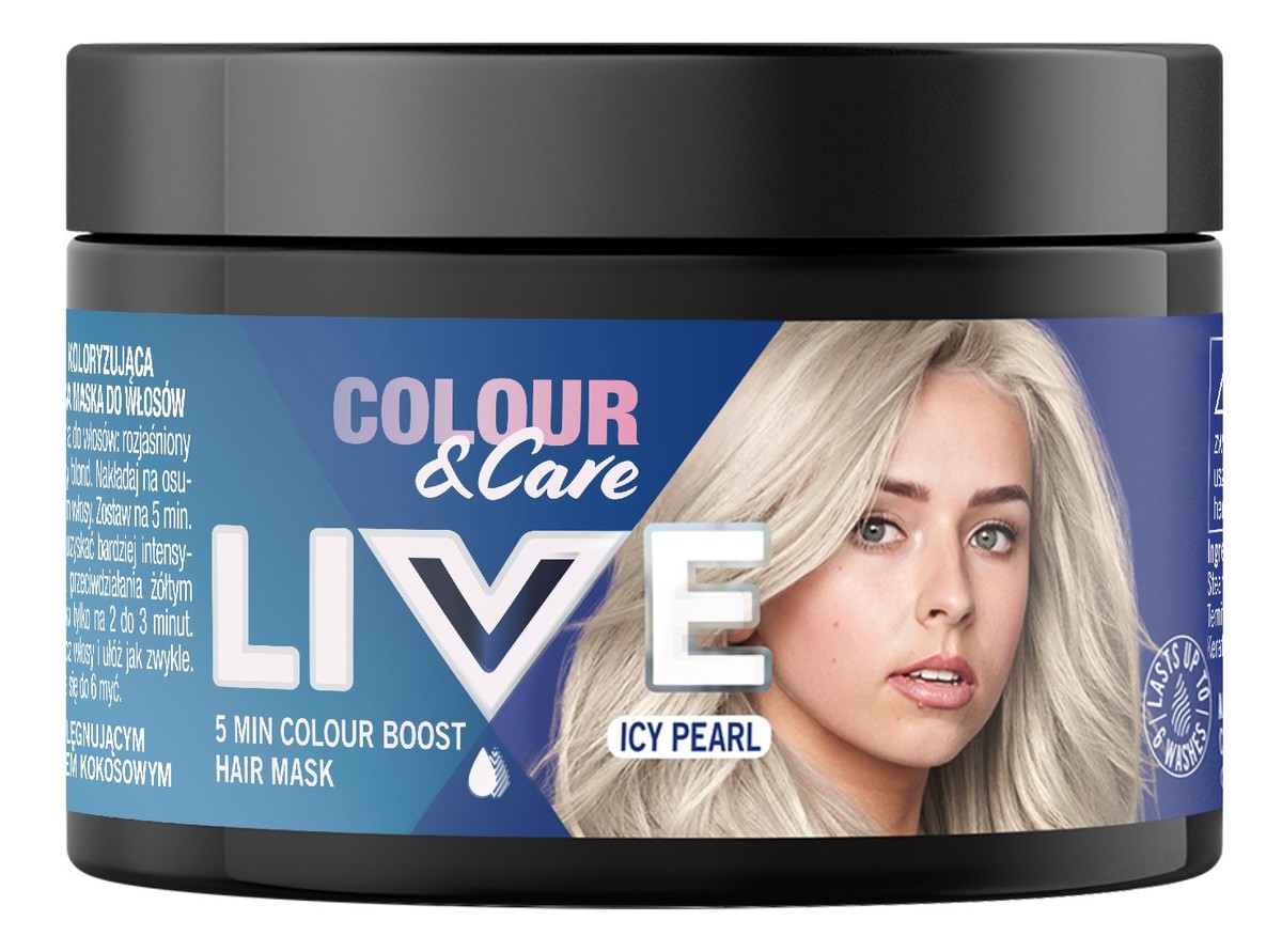 Live colour&care 5 minutowa koloryzująca i pielęgnująca maska do włosów icy pearl