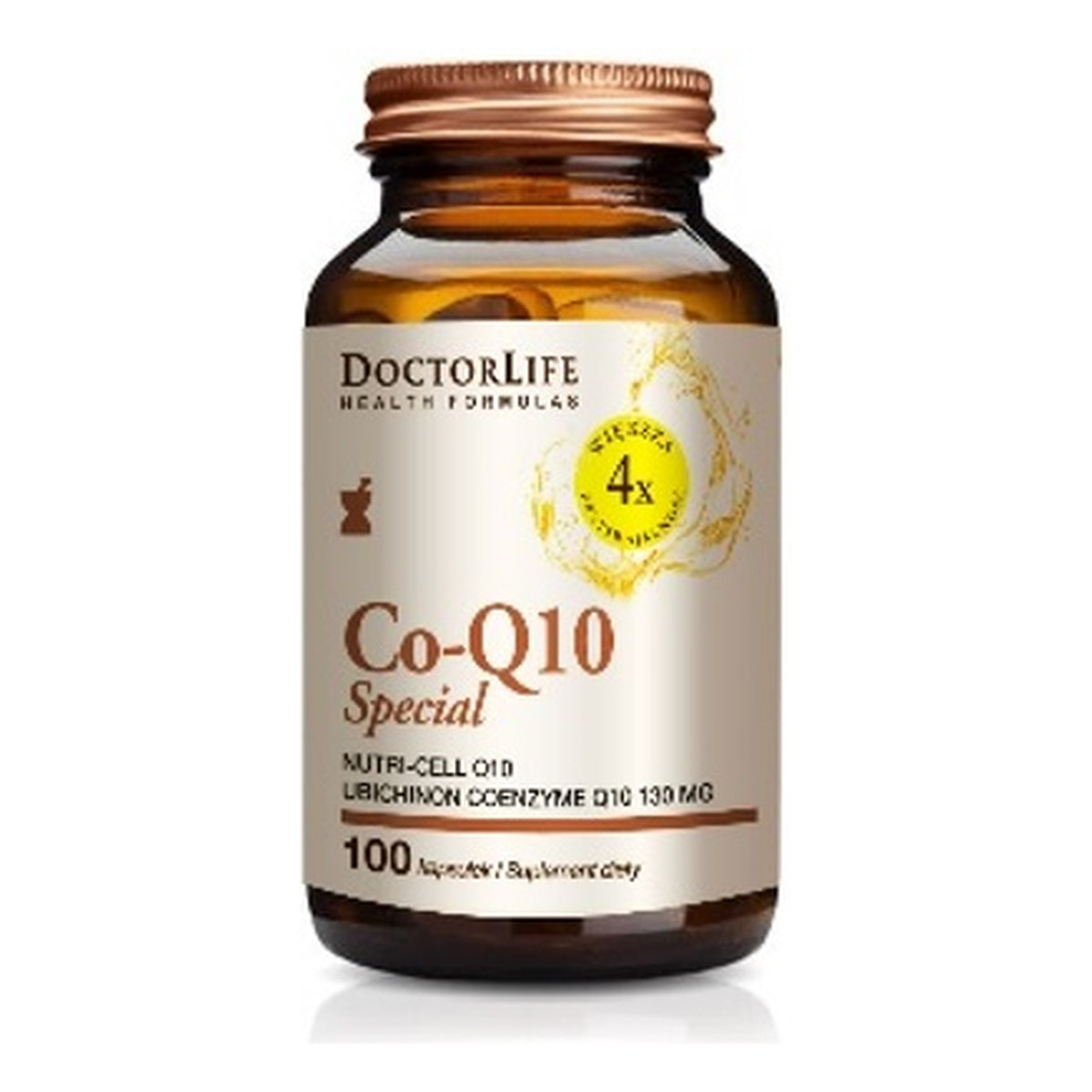 Doctor Life Co-q10 special koenzym q10 130mg w organicznym oleju kokosowym suplement diety 100 kapsułek