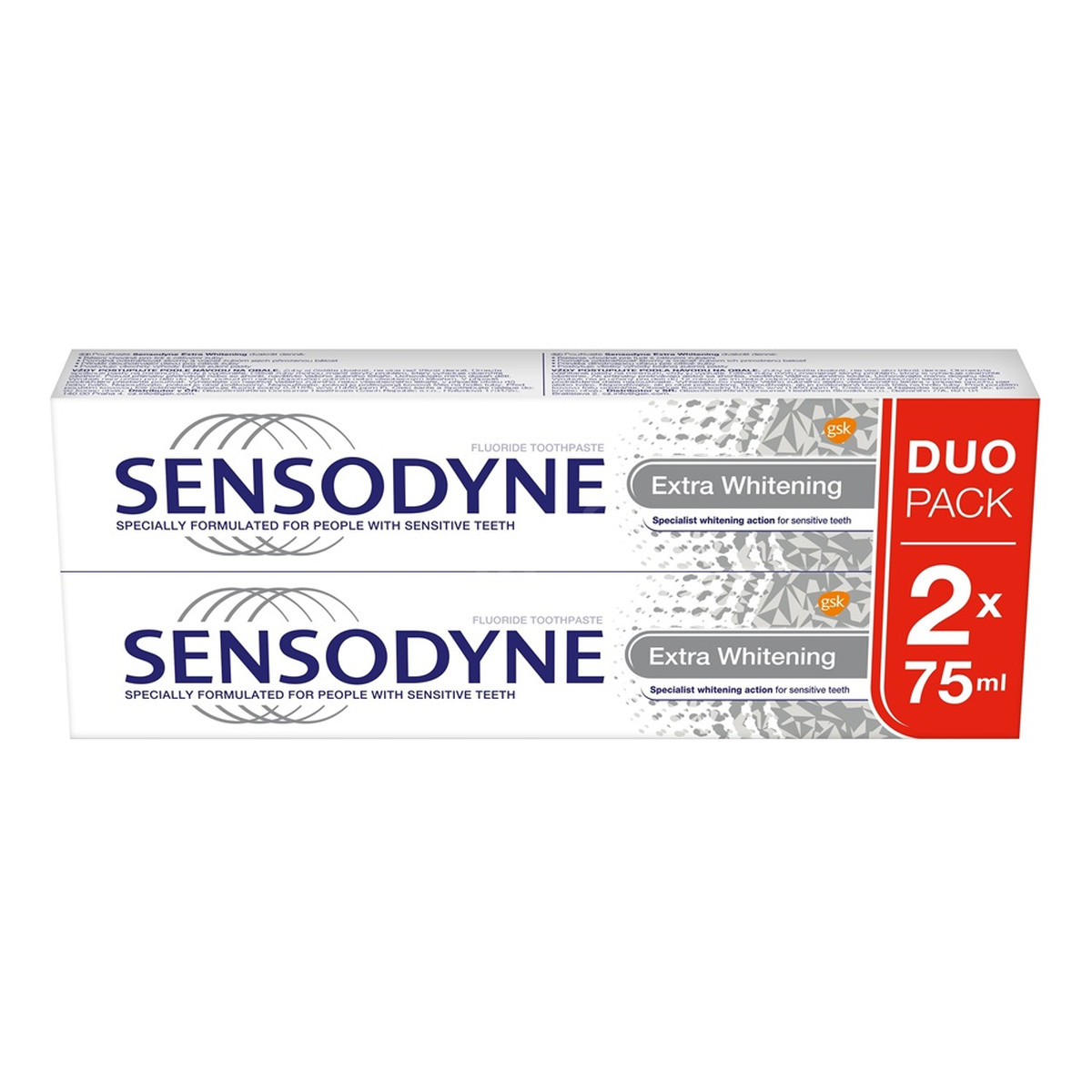 Sensodyne Extra whitening toothpaste pasta do zębów 2x 75ml