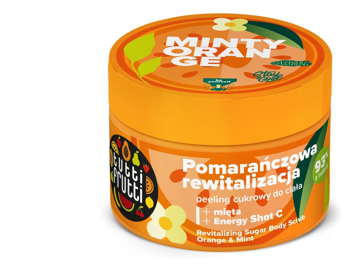 Rewitalizujący Peeling cukrowy do ciała Pomarańcza i Mięta + Energy Shot C