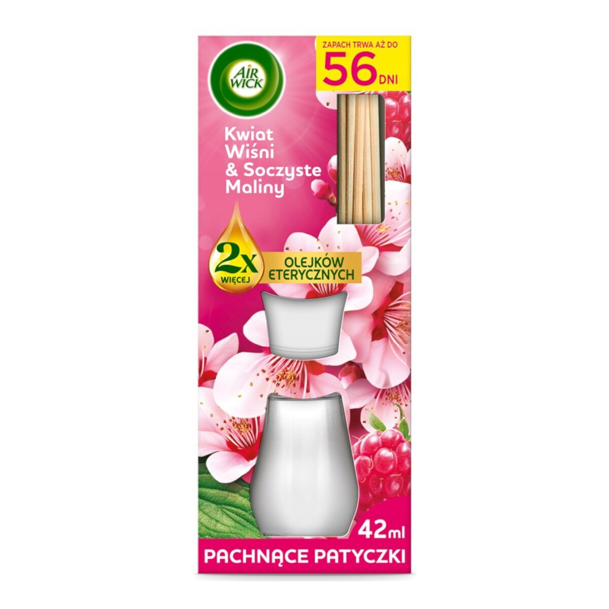 Air Wick Patyczki Zapachowe Kwiat Wiśni & Soczyste Maliny 42ml