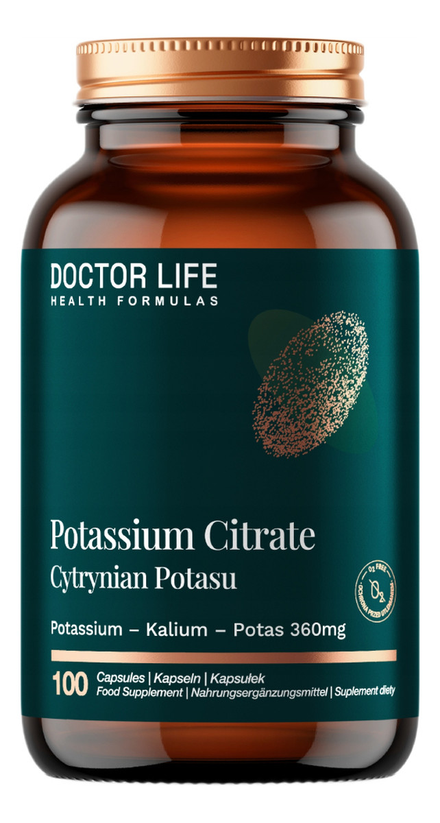 Cytrynian Potasu suplement diety 100 Kapsułek