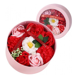 Bukiet zapachowych kwiatów mydlanych w ozdobnym pudełku BUK25CZE