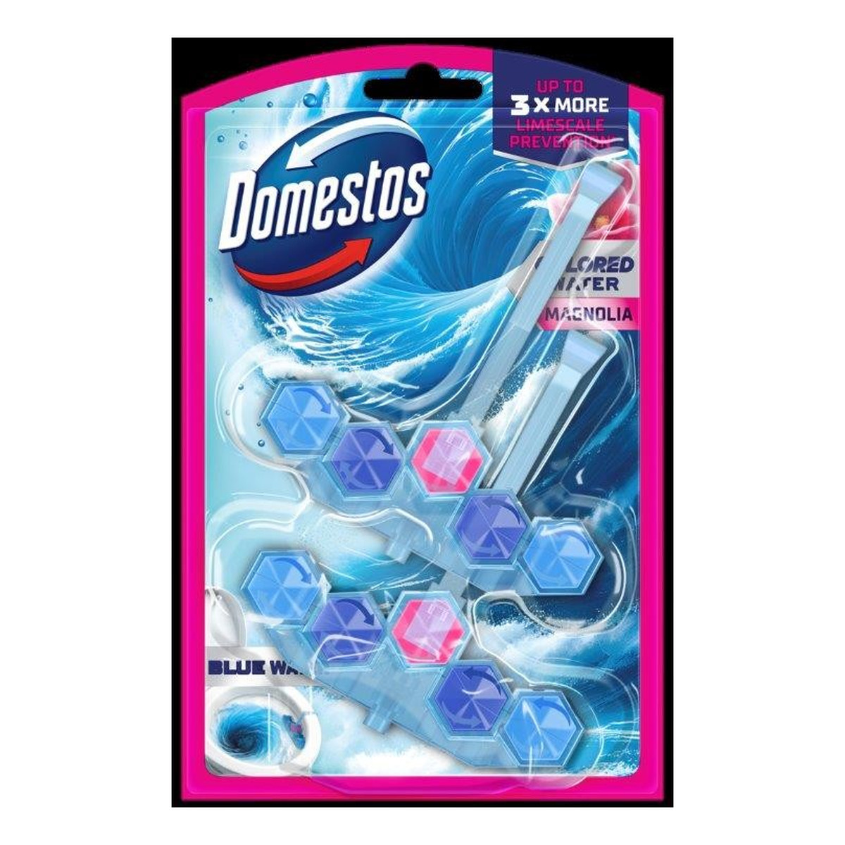 Domestos kostka toaletowa power 5 blue water pink 2 x 48 g 96g