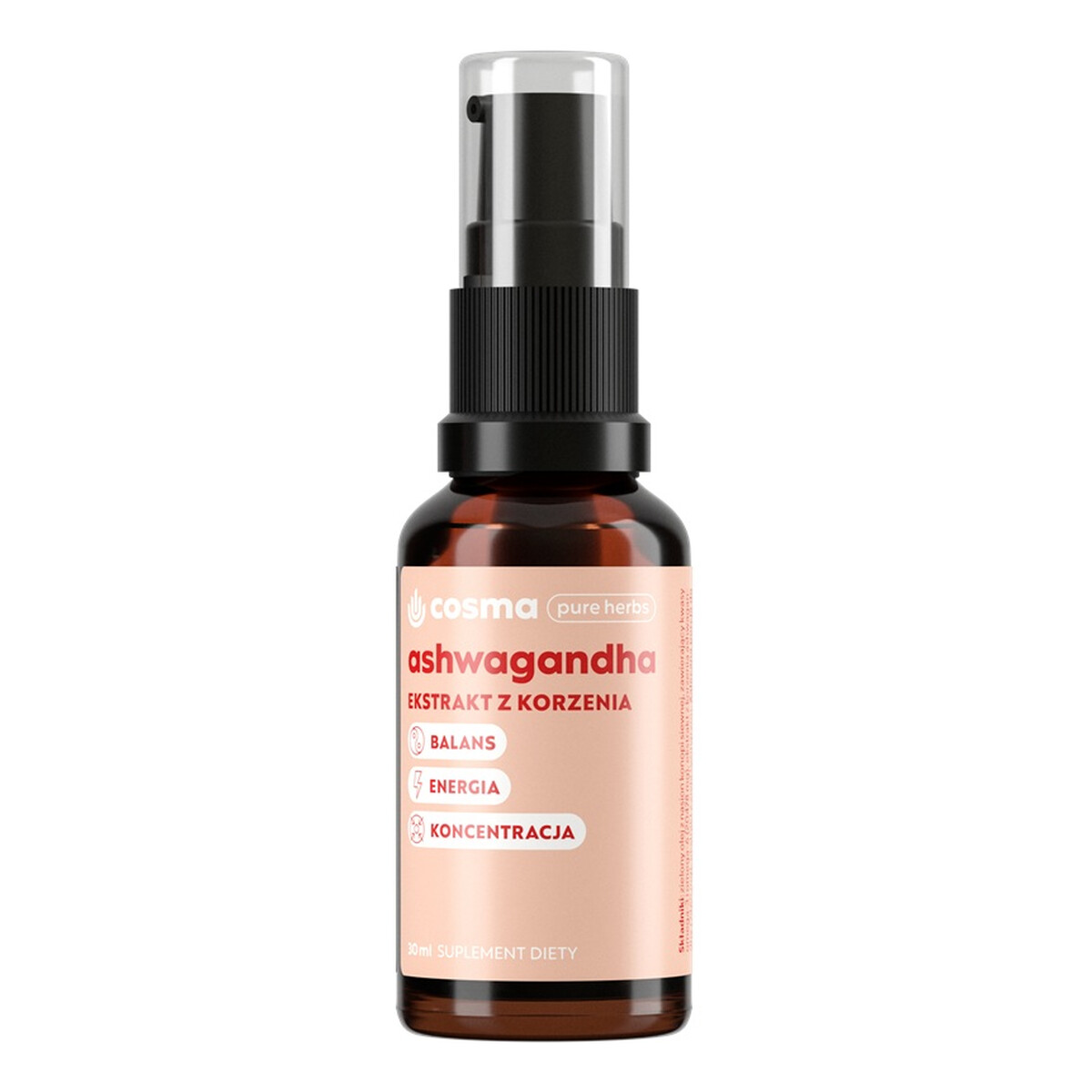 Cosma Cannabis Pure herbs ashwagandha ekstrakt z korzenia ashwagandhy suplement diety 30ml