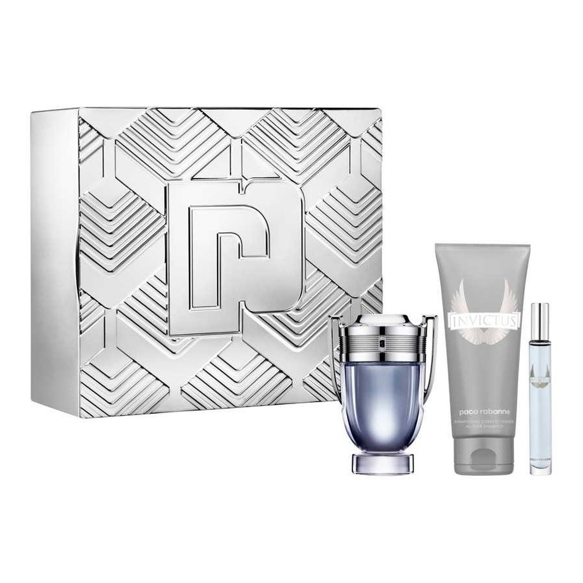 Paco Rabanne Invictus Zestaw woda toaletowa spray 100ml + woda toaletowa spray 10ml + żel pod prysznic 100ml