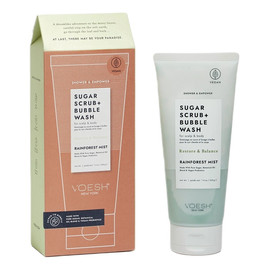 Sugar scrub + bubble wash cukrowy peeling myjący do ciała i skóry głowy rainforest mist 210g