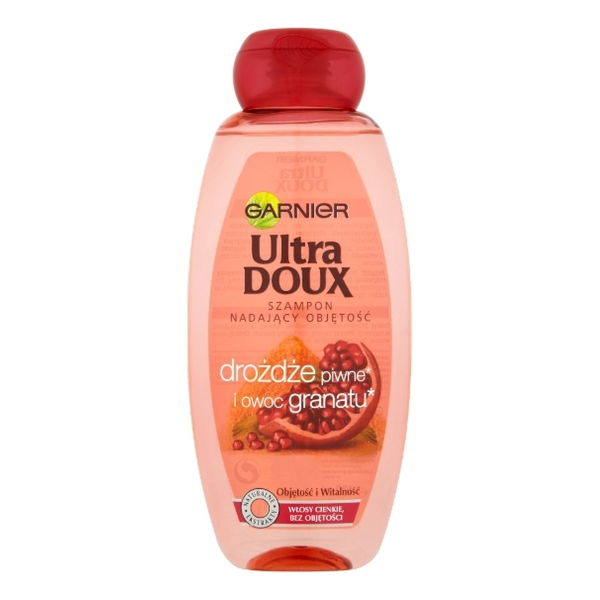 Garnier Drożdże Piwne i Owoc Granatu Ultra Doux Szampon Do Włosów Pozbawionych Objętości 400ml