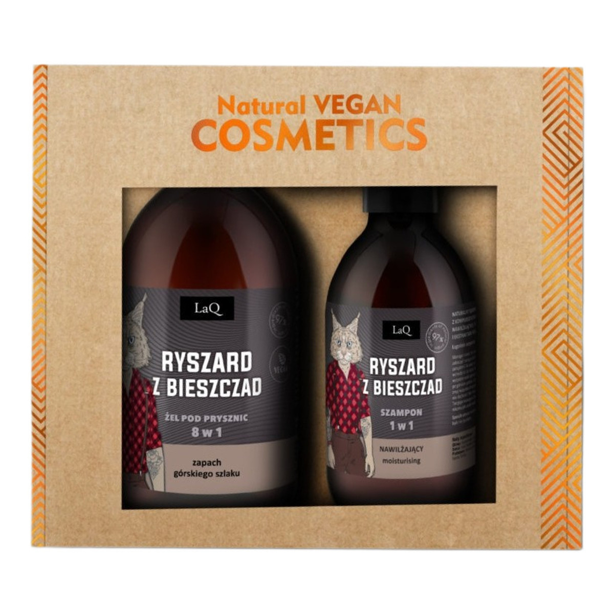 Laq Ryszard z Bieszczad Czarny Mat Zestaw żel pod prysznic 500ml + szampon 300ml