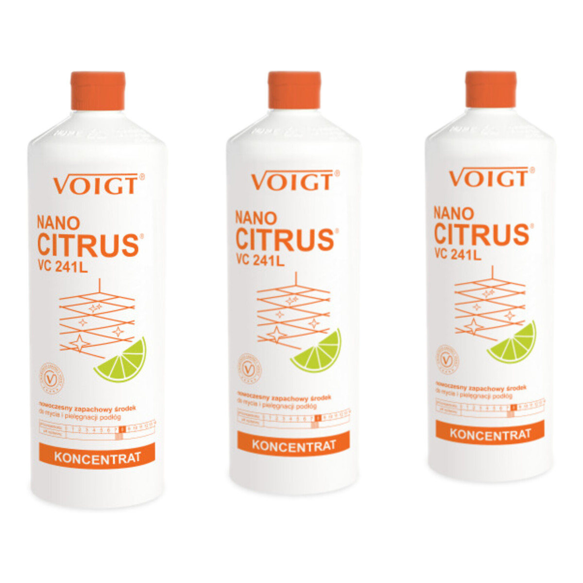 Voigt Nano Citrus Nowoczesny zapachowy środek do mycia i pielęgnacji podłóg VC241L 3x1L