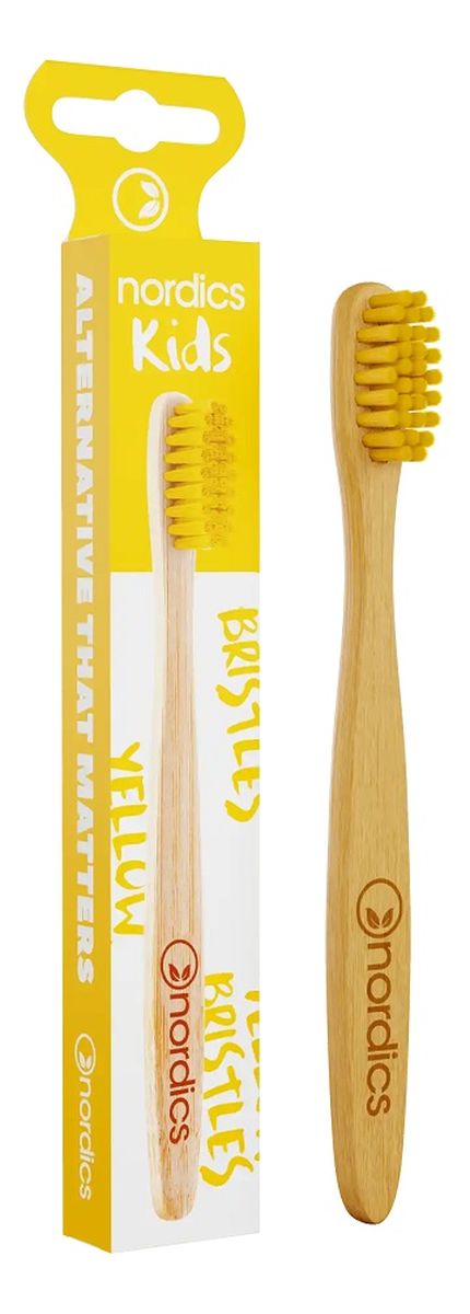 Kids bamboo toothbrush bambusowa szczoteczka do zębów dla dzieci yellow