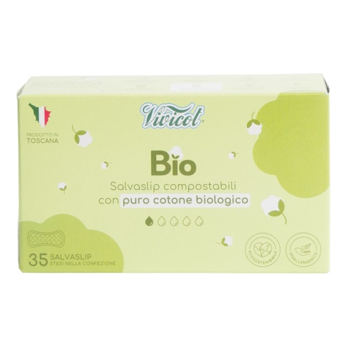 Vivicot Bio Wkładki Higieniczne Z Organicznej Bawełny Niebielone Chlorem Kompostowalne 35szt