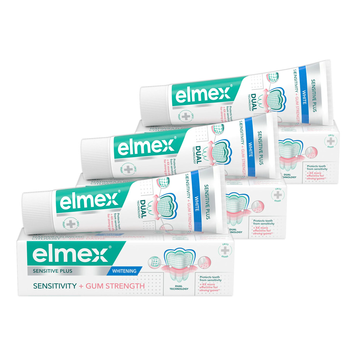 elmex Repair & Prevent Whitening pasta do zębów wybielająca 3x75ml