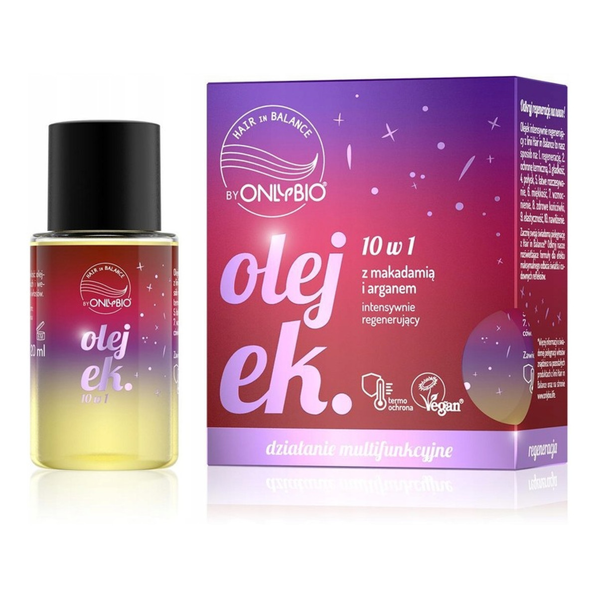 OnlyBio Hair in Balance 10w1 Olejek do włosów regenerujący 20ml