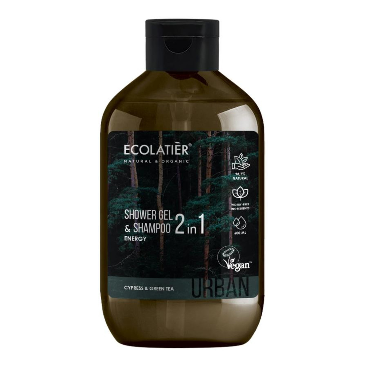 Ecolatier Energy Żel pod prysznic i szampon 2w1 Cyprys i Zielona herbata 600ml
