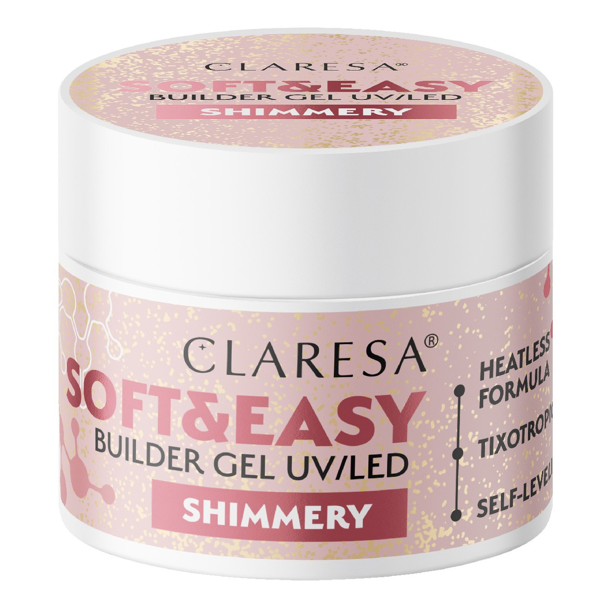 Claresa Żel budujący do paznokci soft&easy builder shimmery 45g