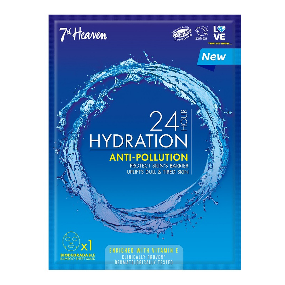 7th Heaven 24H Hour Hydration Anti-Pollution ultranawilżająca maseczka w płachcie przeciw zanieczyszczeniom
