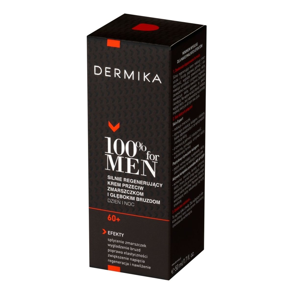 Dermika 100% for men Krem przeciw zmarszczkom i głębokim bruzdom silnie regenerujący 60+ dzień/noc