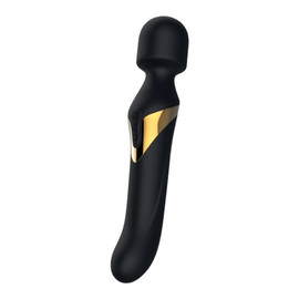 Dual Orgasms masażer z wibratorem rotacyjnym Black Gold