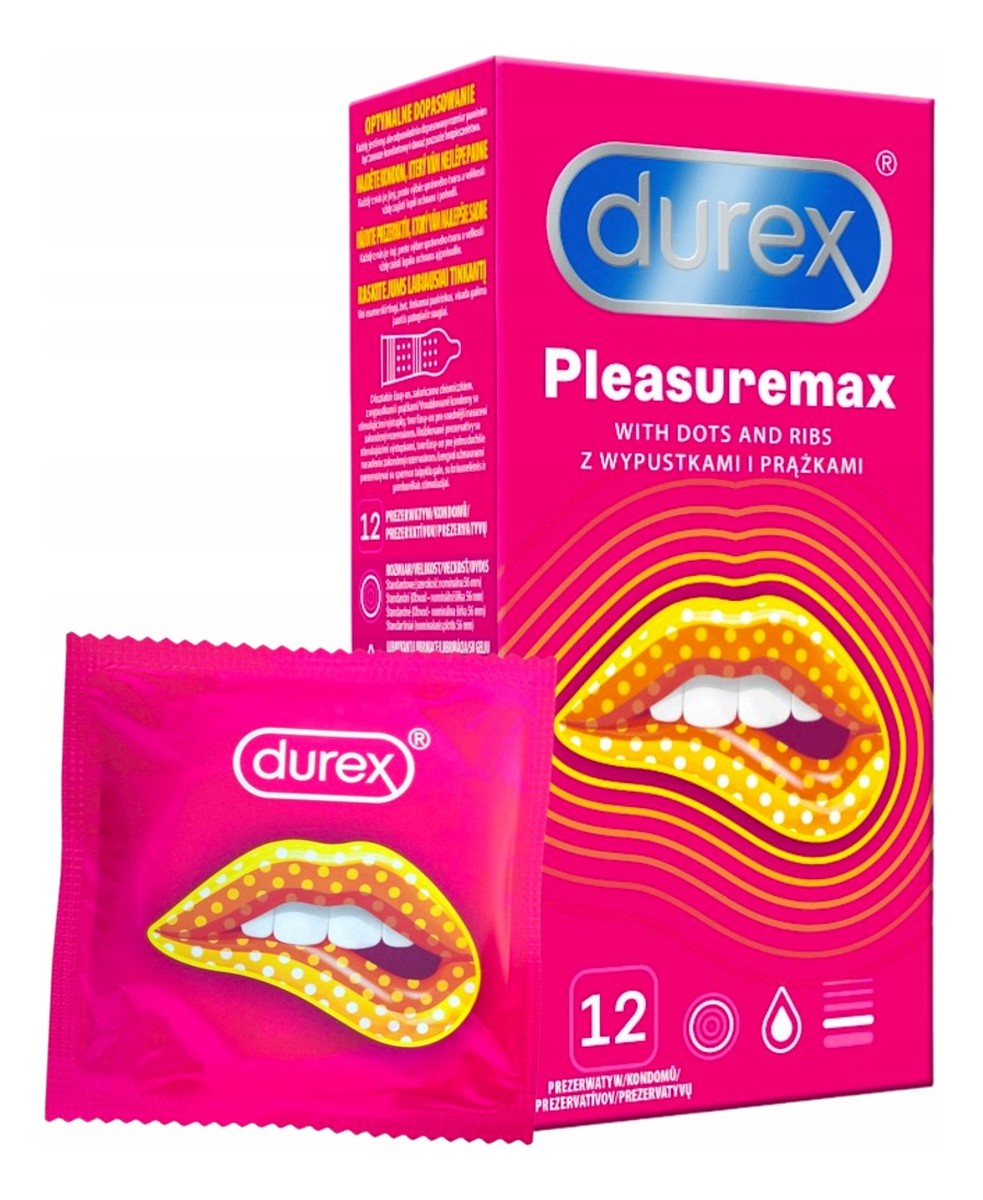 Pleasuremax prezerwatywy z wypustkami i prążkami 12szt