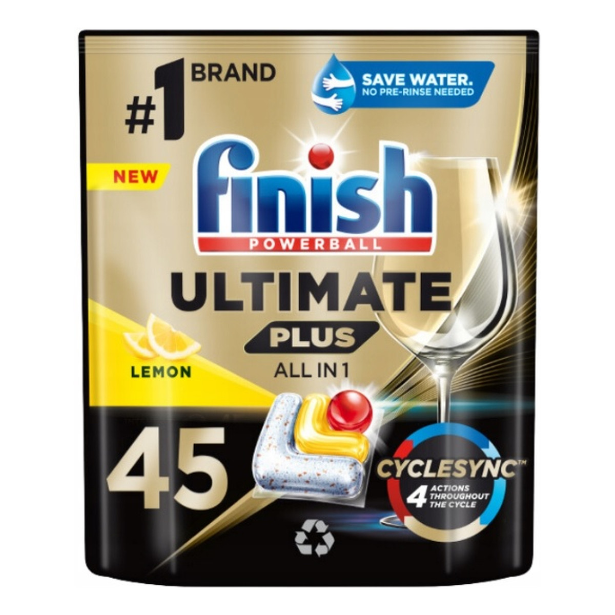 Finish Ultimate plus kapsułki do zmywarki lemon 45szt