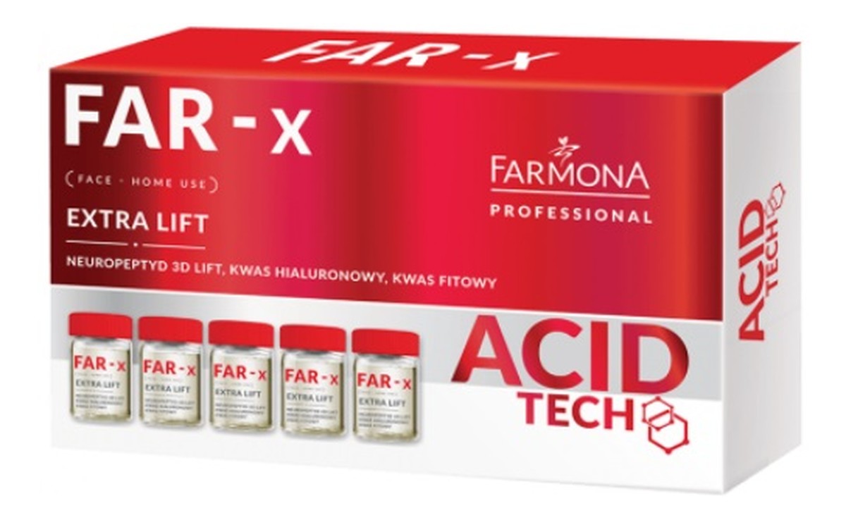 Acid tech far-x ampułki liftingujące do użytku domowego 5x5ml