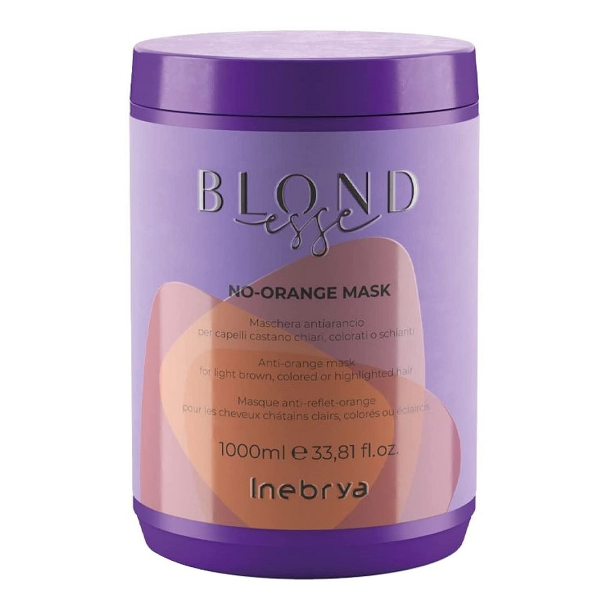 Inebrya Blondesse no-orange mask maska do włosów jasnobrązowych farbowanych i rozjaśnianych 1000ml