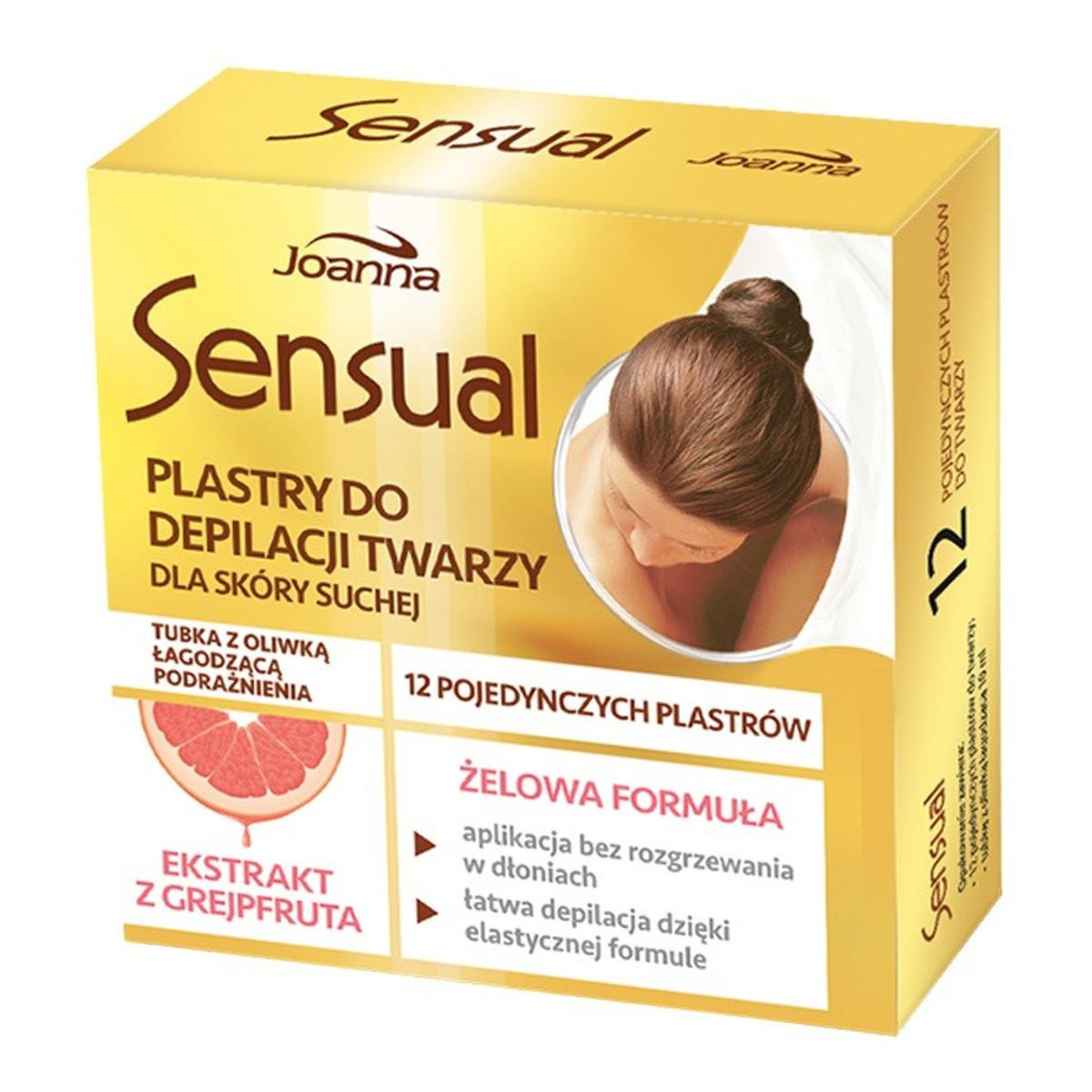 Joanna Sensual Plastry do depilacji twarzy Grejpfrut skóra sucha 1op.-12szt