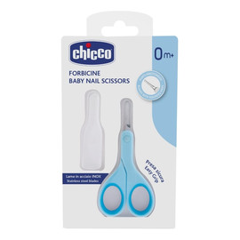 Baby nail scissors nożyczki z osłonką 0m+ niebieskie
