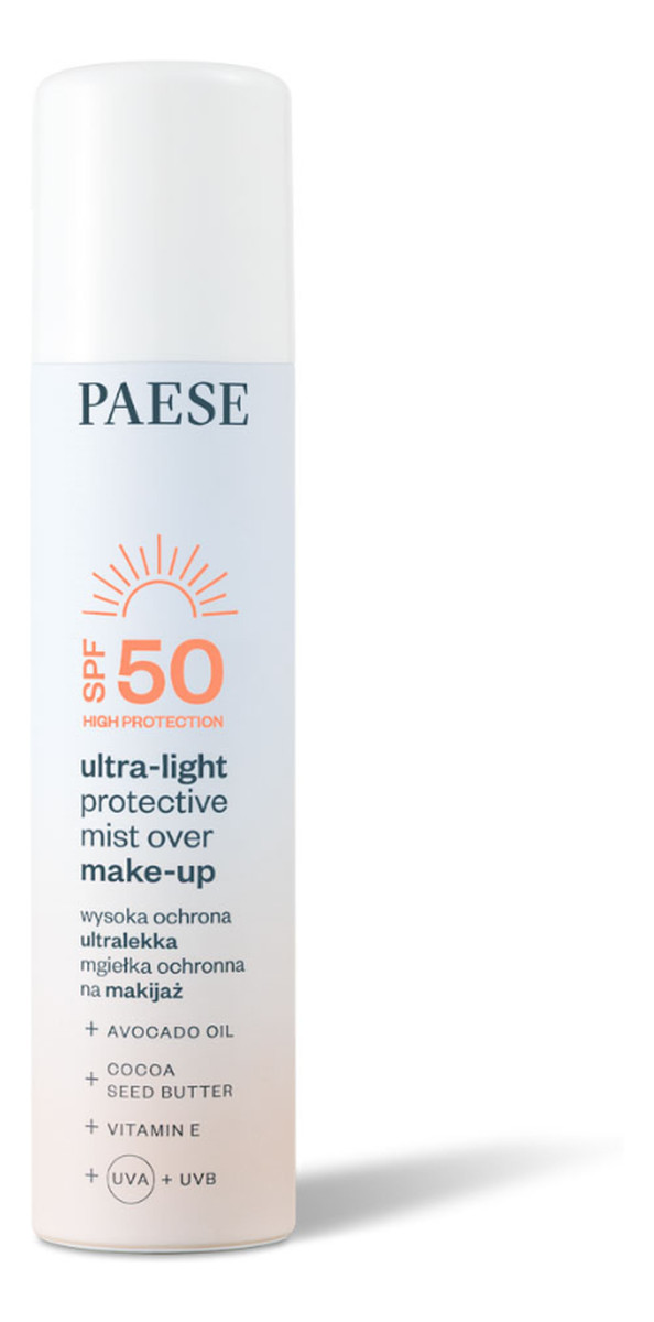 Ultralekka ochronna mgiełka na makijaż SPF50