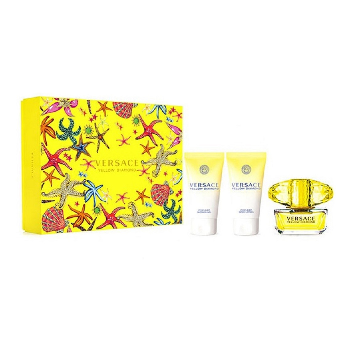 Versace Yellow Diamond Zestaw woda toaletowa spray 50ml + balsam do ciała 50ml + żel pod prysznic 50ml